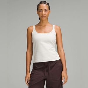 Lululemon Slim Fit Stretch Cotton Tank Top Size Medium Bone